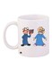 Cartoon Printed Ceramic Coffee Mug White/Blue/Beige 11ounce