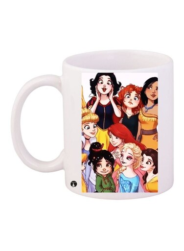 Disney Princess Printed Coffee Mug White/Red/Black