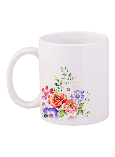 Printed Coffee Mug White/Purple/Pink 11ounce
