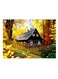 Flower And House Printed Decorative Plate Yellow/Brown/Green 20x15cm