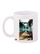 Nature Printed Coffee Mug White/Brown/Blue 11ounce