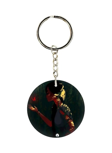 Cartoon Girl Printed Keychain