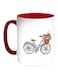 Bicycle Printed Coffee Mug Red/White/Pink 11ounce