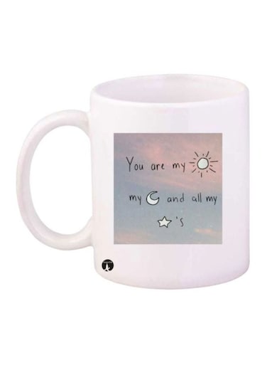 English Phrases Printed Coffee Mug White/Blue/Pink