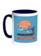 Brain Treadmill Workout Printed Coffee Mug Blue/White/Grey 11ounce