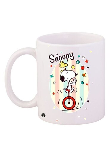 Snoopy Printed Coffee Mug White/Yellow/Red 11ounce
