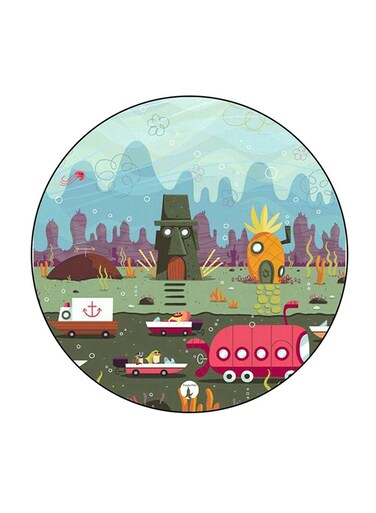 Spongebob Printed Fridge Magnet Round Multicolour