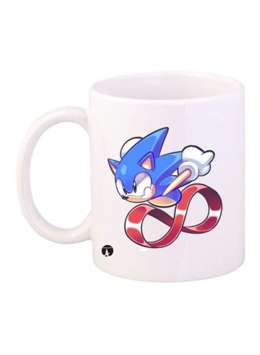 Sonic Video Game Printed Mug White/Blue/Red