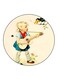 Vintage Art Printed Fridge Magnet Multicolour