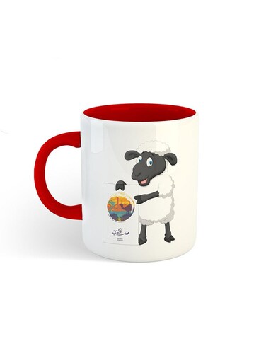 Eid Al-Adha Sheep Printed Mug White/Red