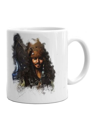 Jack Sparrow Printed Mug White/Black/Green