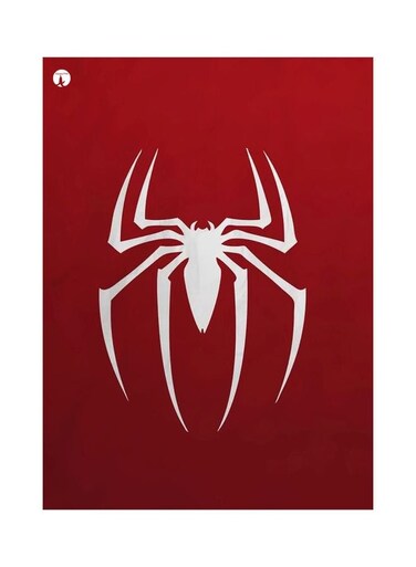Spiderman Logo Printed Decorative Plate Red/White 20x15cm