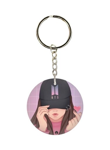 Cartoon Girl Printed Keychain