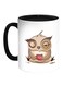Owl Printed Coffee Mug White/Black 11ounce