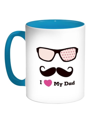 I Love My Dad Printed Coffee Mug White/Blue/Black 325ml