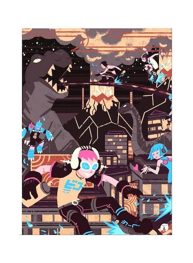 Cartoon Themed Metallic Plate Brown/Beige/Blue 20x15cm