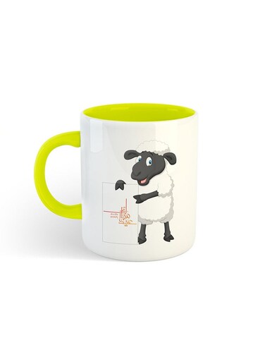 Eid Al-Adha Sheep Printed Mug White/Yellow