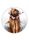 Girl Printed Fridge Magnet Round Multicolour