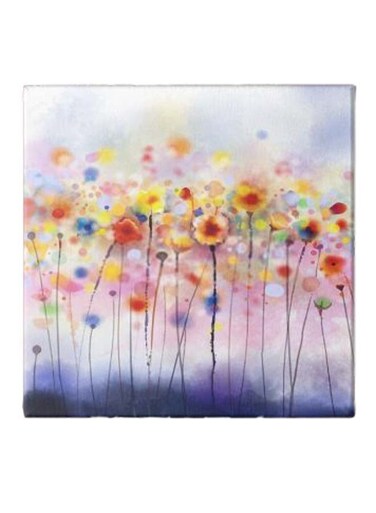 Flower Pattern Hidden Frame Canvas Wall Painting Multicolour 50 x 50cm