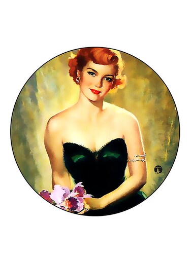 Vintage Art Printed Fridge Magnet Multicolour