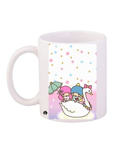 Printed Coffee Mug White/Blue/Pink 11ounce