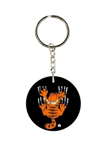 Cartoon Cat Printed Double Sided Keychain