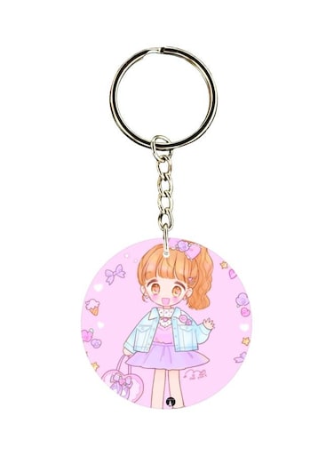 Cartoon Printed Double Sided Keychain
