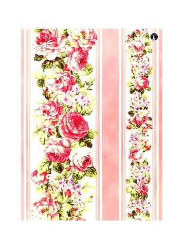 Floral Themed Metallic Plate White/Green/Red