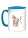 Happy Family Printed Coffee Mug Blue/White/Green 11ounce