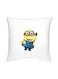 Minion Character Printed Cushion White/Yellow/Blue 16x16inch