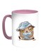 Owl Printed Coffee Mug White/Pink 11ounce