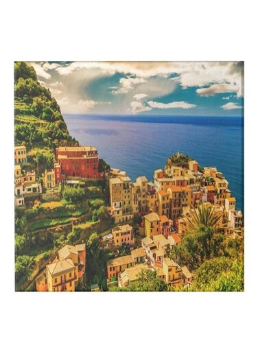 City Themed Canvas Wall Painting With Frame Multicolour 50x50cm