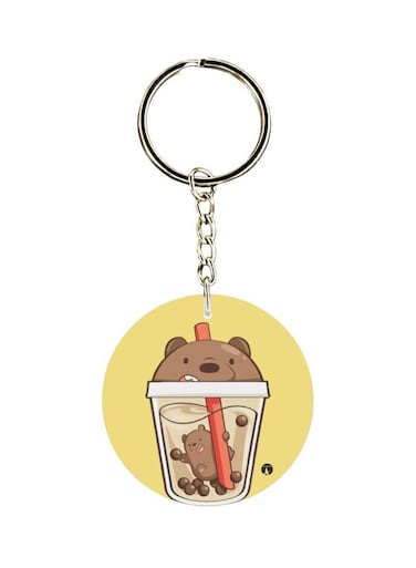 Double Sided Bear Themed Printed Keychain