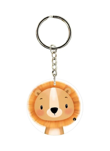Cartoon Lion Printed Double Sided Keychain