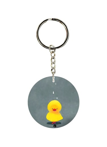 Double Sided Duck Printed Keychain