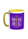 Rock And Roll Printed Coffee Mug Yellow/White 11ounce