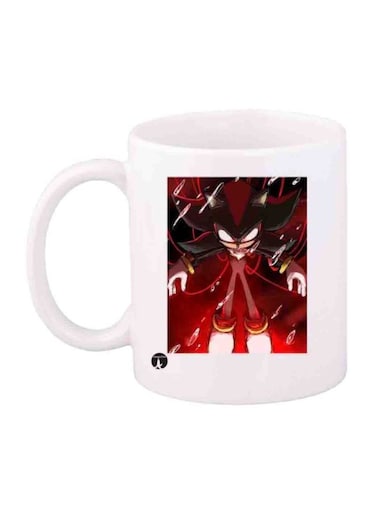 Game Sonic Character Printed Mug White/Red/Black Standard Size
