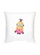Minion Character Printed Cushion White/Yellow/Pink 16x16inch