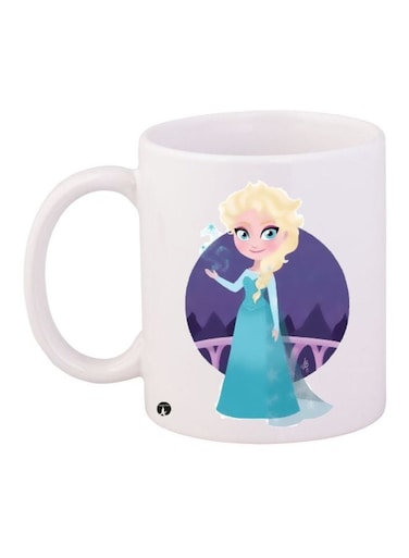 Elsa Printed Coffee Mug White/Blue/Purple 11ounce