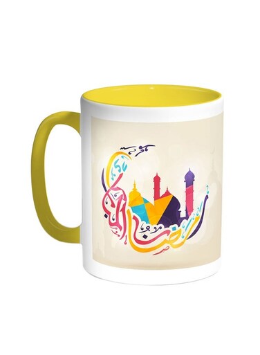 Ramadan Kareem Printed Coffee Mug Yellow/White 11ounce