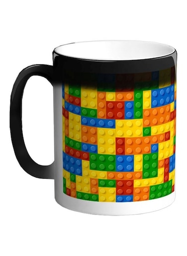 Cube Printed Color Changing Coffee Mug Black 325ml