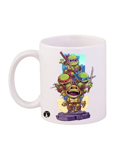 Teenage Mutant Ninja Turtles Printed Mug White/Green/Purple 12ounce