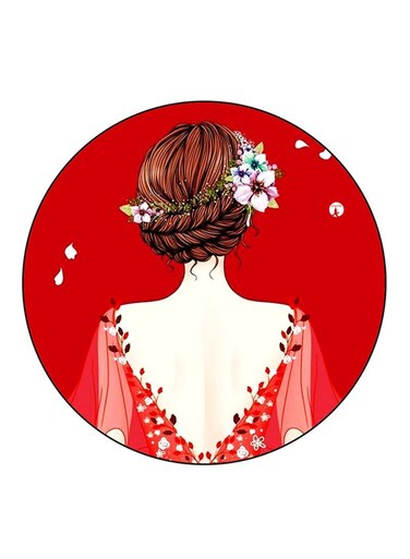 Girl Printed Fridge Magnet Multicolour