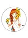 Girl Printed Fridge Magnet Multicolour