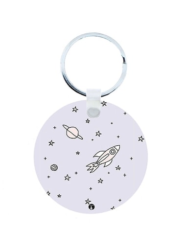 Space Wooden Keychain