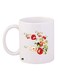 Floral Printed Coffee Mug White/Red/Green 11ounce