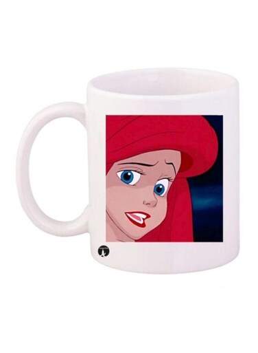 Little Mermaid Printed Coffee Mug White/Red/Blue