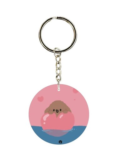 Cartoon Printed Double Sided Keychain