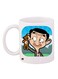 Mr Bean Cartoon Printed Ceramic Coffee Mug White/Blue/Green