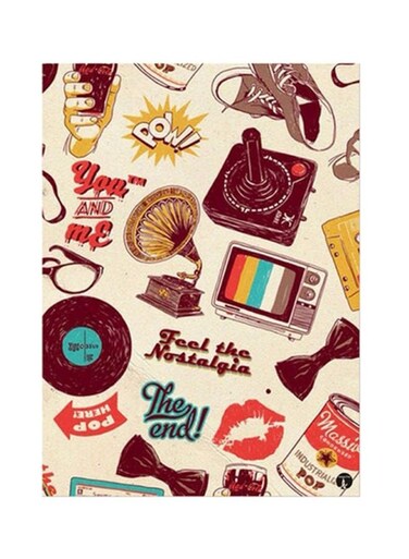 Random Things Metal Plate Poster Beige/Brown/Red 15x20cm